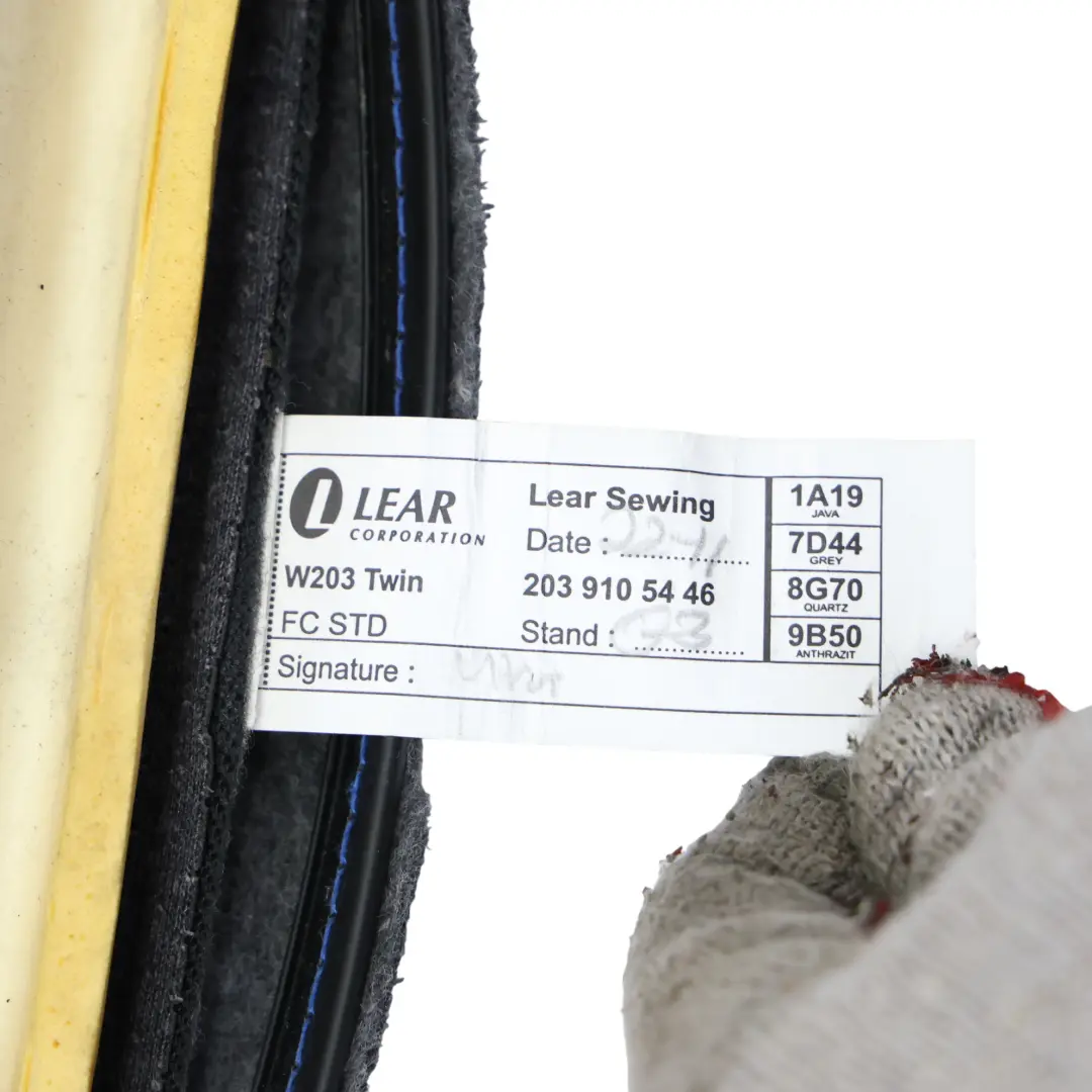 Mercedes W203 Vorderseite Untere Sitzbank Abdeckung Leder Schwarz Links - SKU A2039105546 - Teilenummer A2039105546