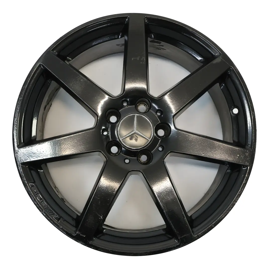 7-Spoke Front Black Alloy Wheel Rim 18" 8J ET:50 to Mercedes W204 with Part number A2044019802 Mercedes W204 7-Spoke Front Black Alloy Wheel Rim 18" 8J ET:50 - SKU A2044019802-4 - Part number A2044019802