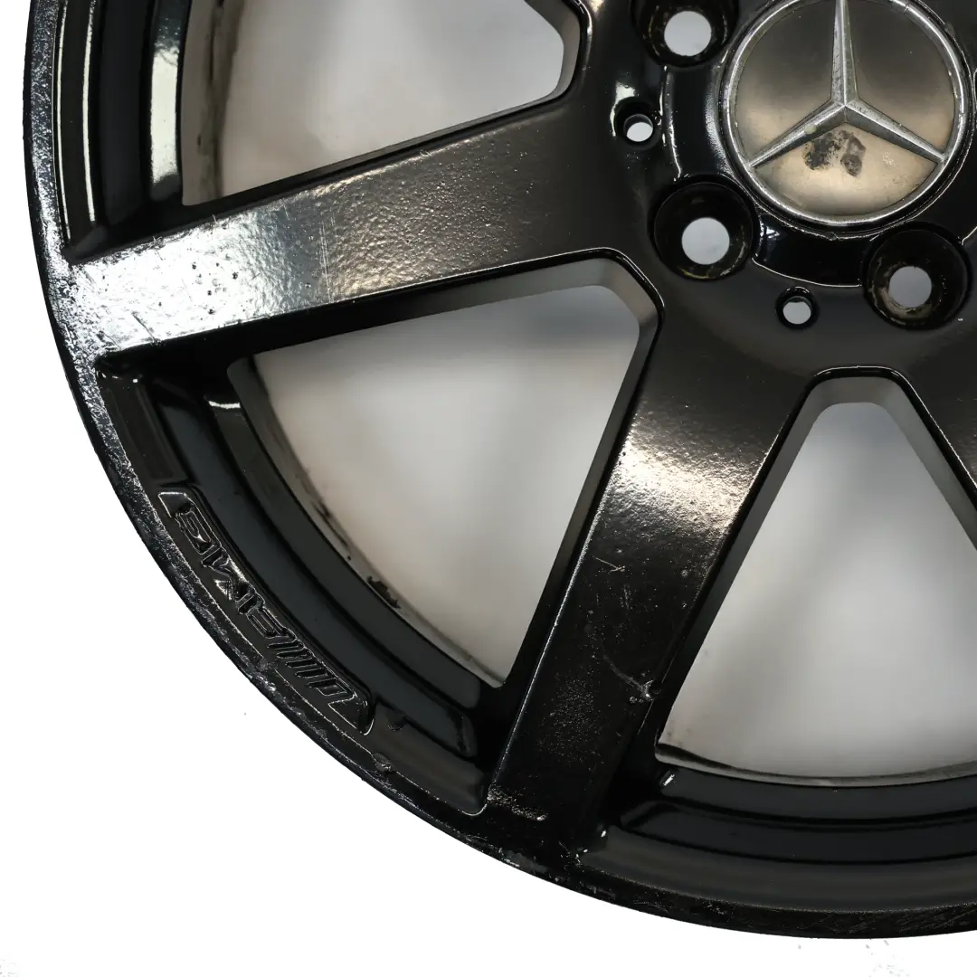 Cerchio in lega anteriore nero a 7 razze 18" 8J ET:50 per Mercedes W204 con numero di parte A2044019802 Mercedes W204 Cerchio in lega anteriore nero a 7 razze 18" 8J ET:50 - SKU A2044019802-4 - Numero di parte A2044019802