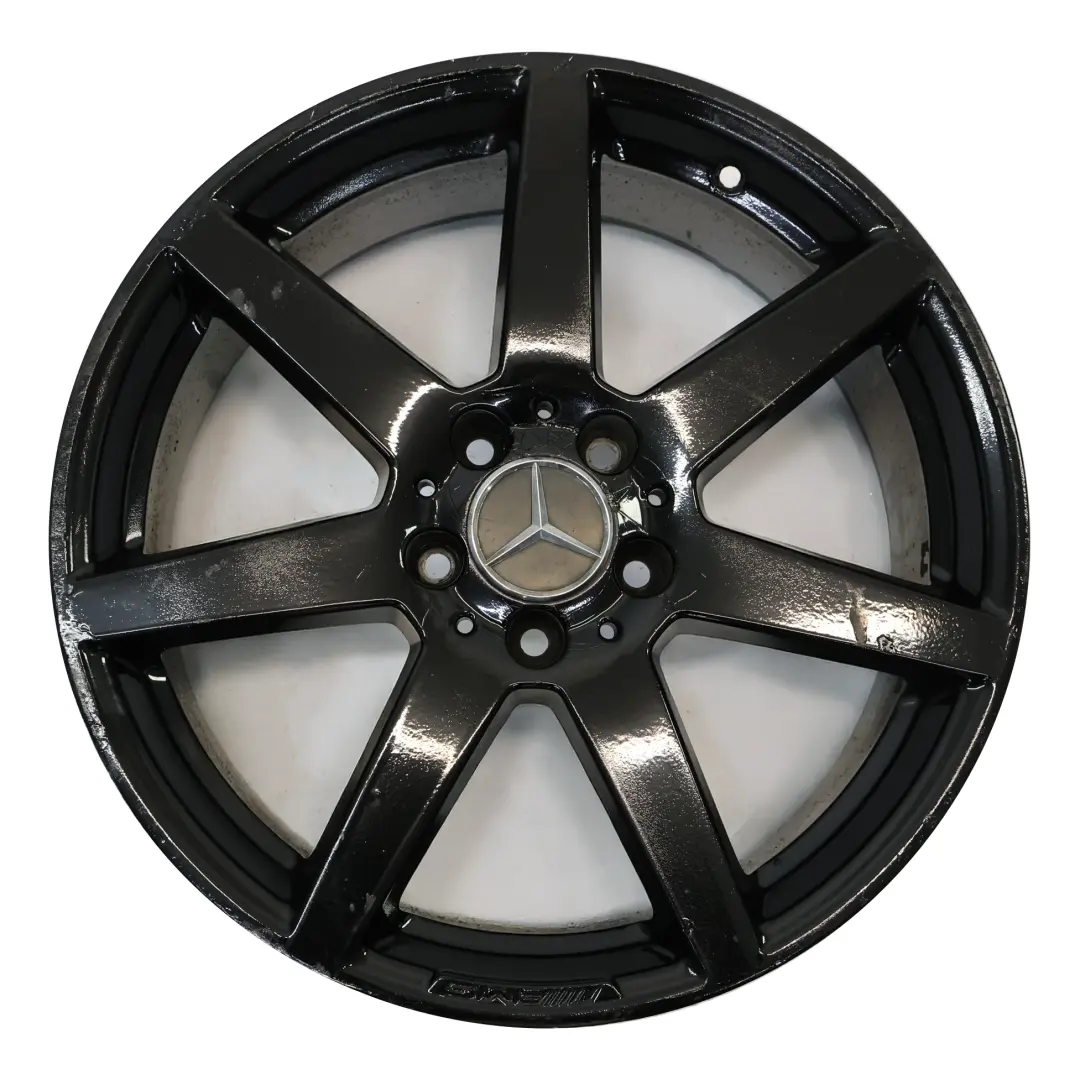 Llanta aleación negra delantera 7 radios 18" 8J ET:50 para Mercedes W204 con número de pieza A2044019802 Mercedes W204 Llanta aleación negra delantera 7 radios 18" 8J ET:50 - SKU A2044019802-5 - Número de pieza A2044019802