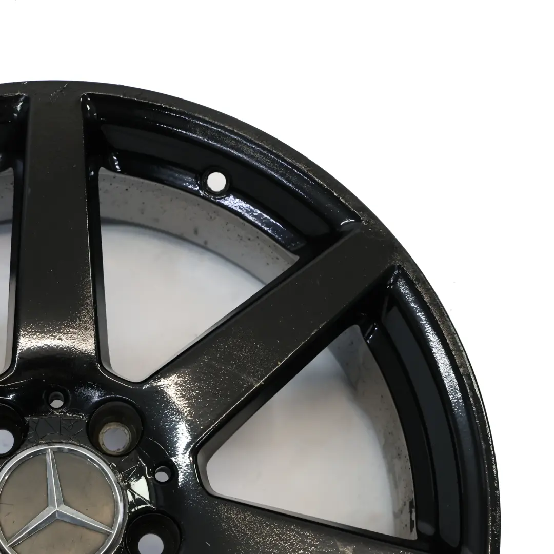 Mercedes W204 7-Spoke Front Black Alloy Wheel Rim 18" 8J ET:50 - SKU A2044019802-5 - Part number A2044019802