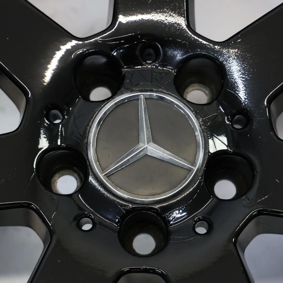 Mercedes W204 7-Spoke Front Black Alloy Wheel Rim 18" 8J ET:50 - SKU A2044019802-5 - Part number A2044019802