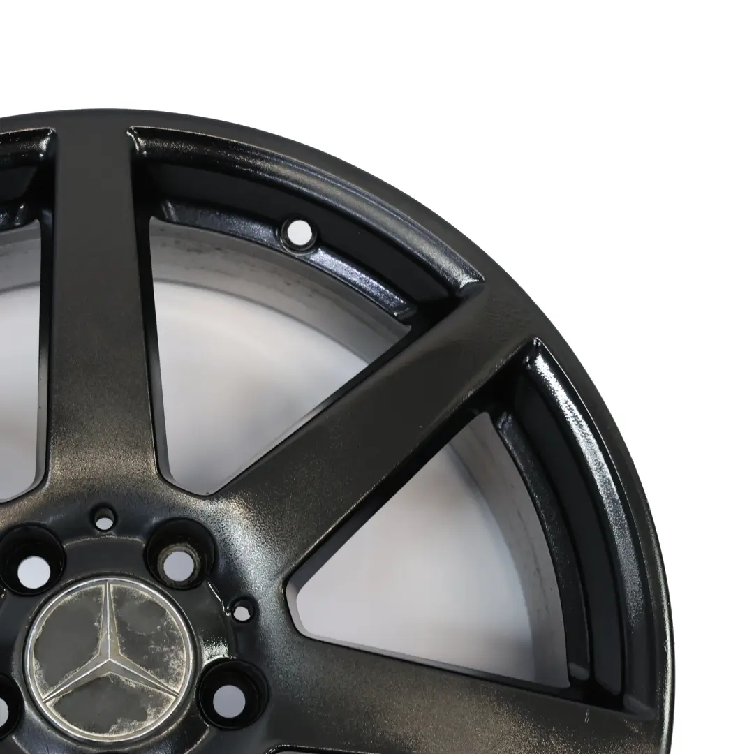 7-Spoke AMG Front Black Alloy Wheel Rim 18" 8J ET:50 to Mercedes W204 with Part number A2044019802 Mercedes W204 7-Spoke AMG Front Black Alloy Wheel Rim 18" 8J ET:50 - SKU A2044019802-6 - Part number A2044019802