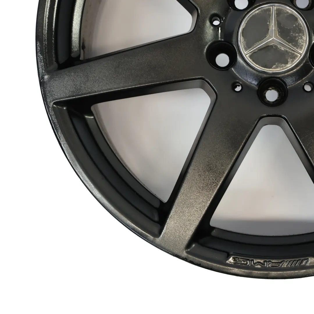 Mercedes W204 7-Spoke AMG Front Black Alloy Wheel Rim 18" 8J ET:50 - SKU A2044019802-6 - Part number A2044019802