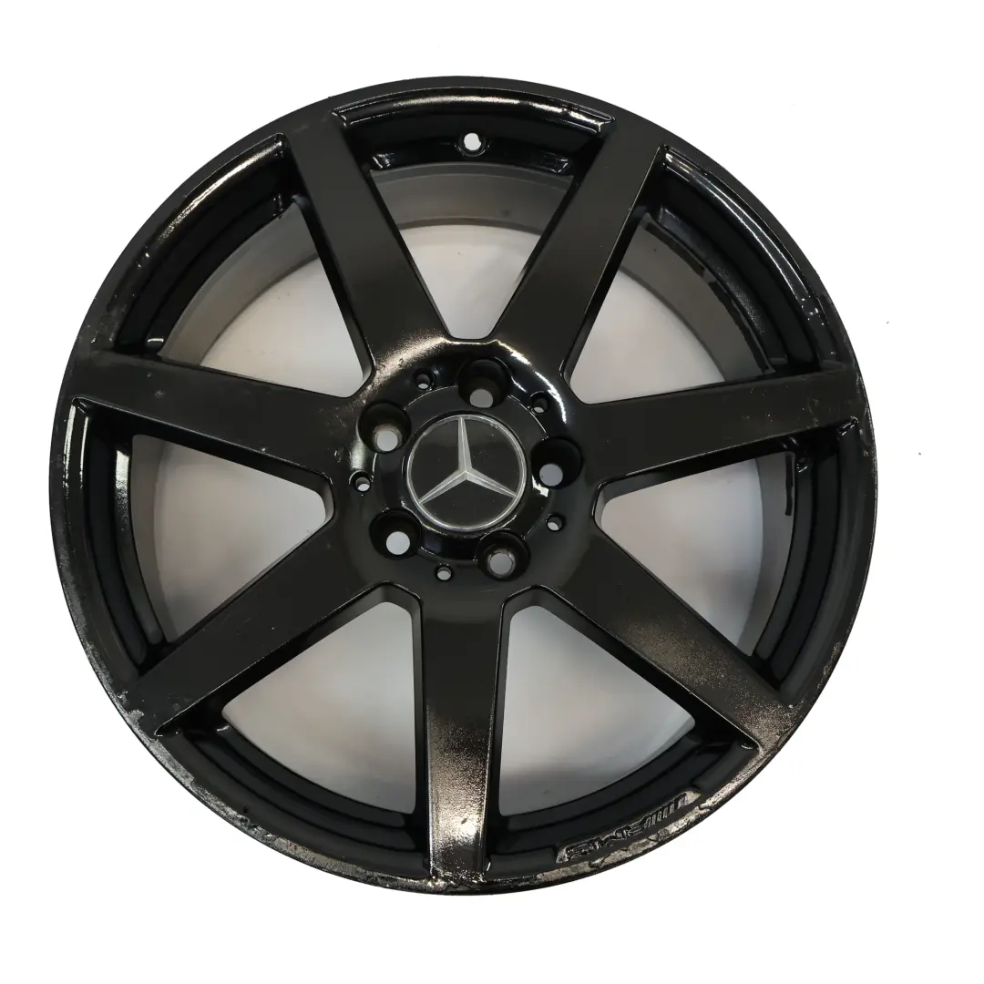 Mercedes W204 7-Spoke AMG Front Black Alloy Wheel Rim 18" 8,5J ET:54 - SKU A2044019902-7 - Part number A2044019902
