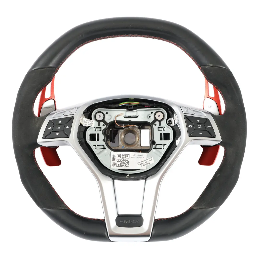  Steering Wheel Mercedes C117 W176 C204 Black Leather Alcantara Paddle Shift - SKU A2044605203 - Part number A2044605203