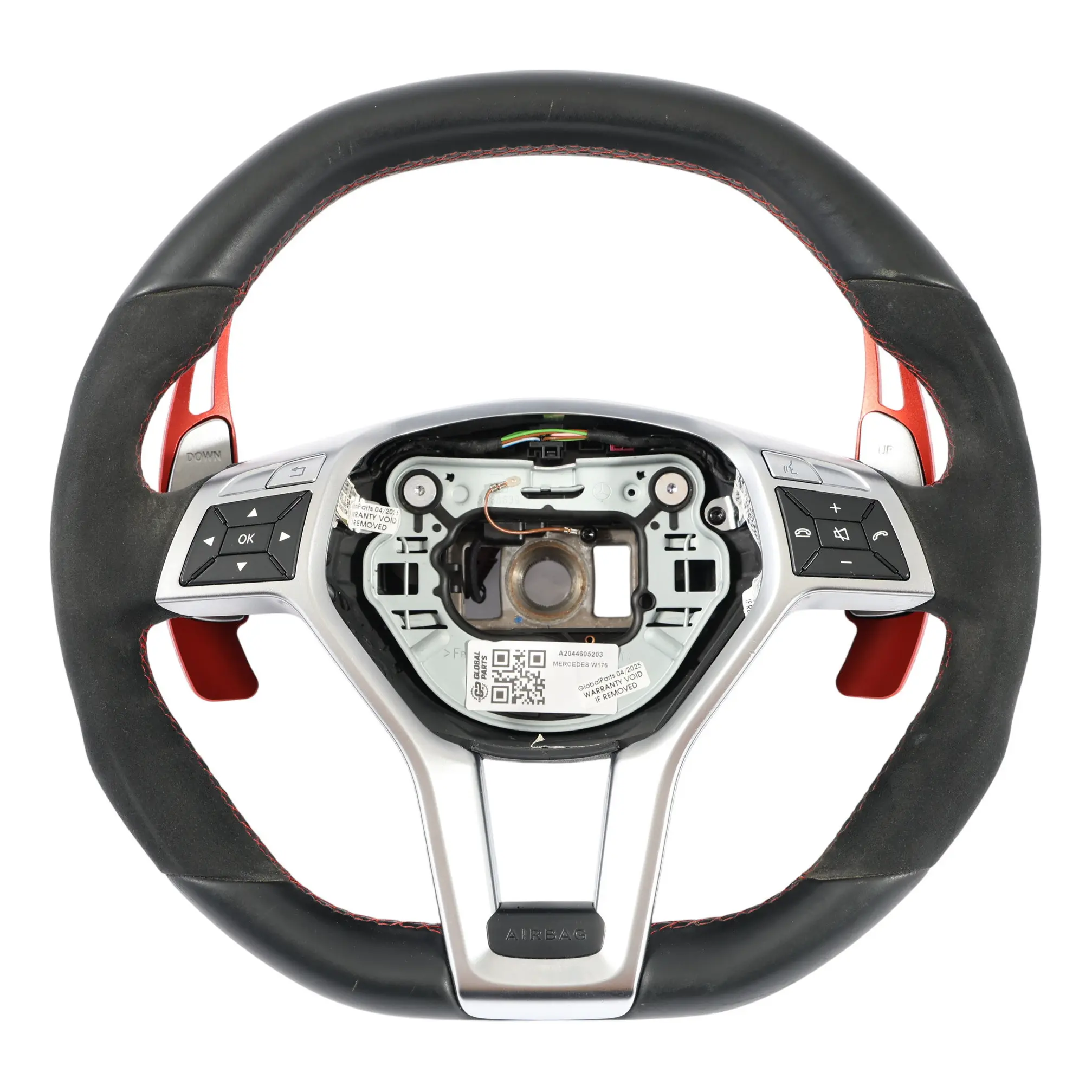 Steering Wheel Mercedes C117 W176 C204 Black Leather Alcantara Paddle Shift