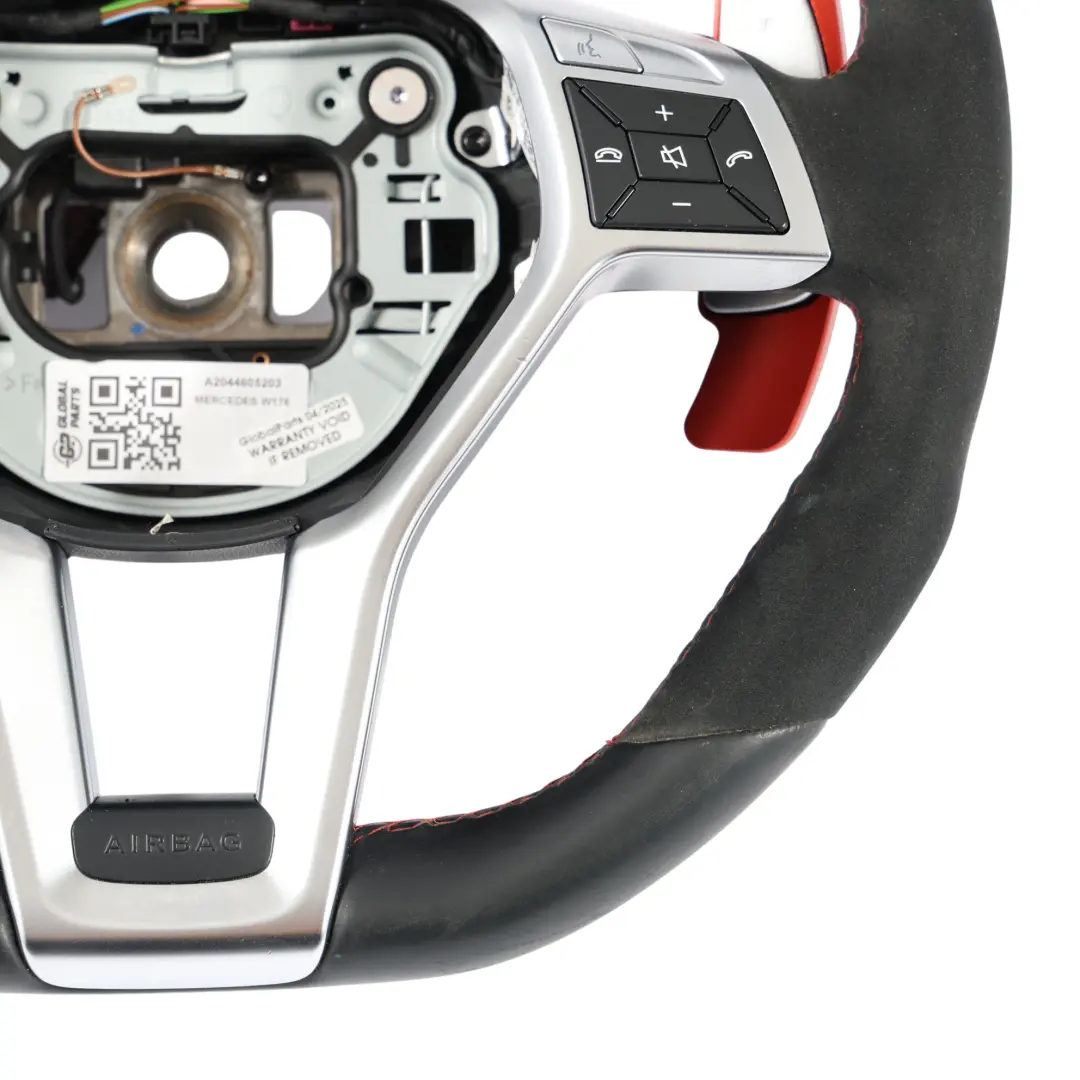 Steering Wheel Mercedes C117 W176 C204 Black Leather Alcantara Paddle Shift to with Part number A2044605203 Steering Wheel Mercedes C117 W176 C204 Black Leather Alcantara Paddle Shift - SKU A2044605203 - Part number A2044605203