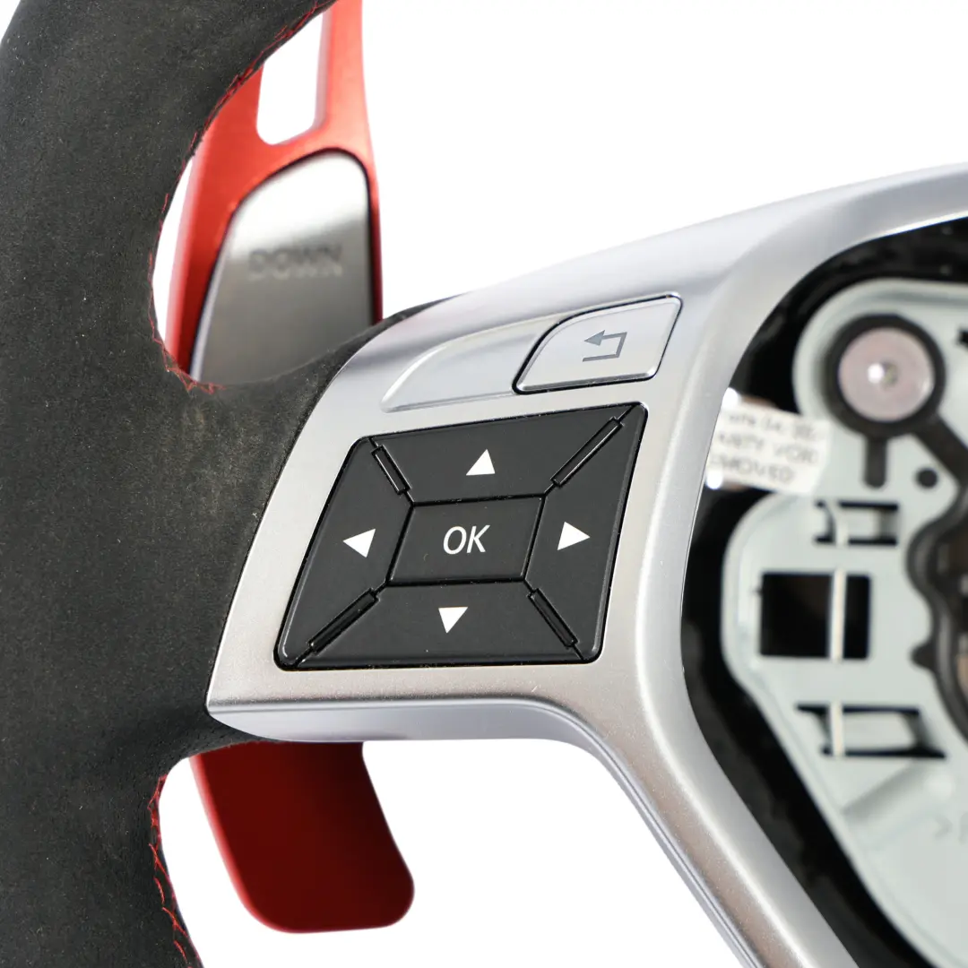 Steering Wheel Mercedes C117 W176 C204 Black Leather Alcantara Paddle Shift to with Part number A2044605203 Steering Wheel Mercedes C117 W176 C204 Black Leather Alcantara Paddle Shift - SKU A2044605203 - Part number A2044605203