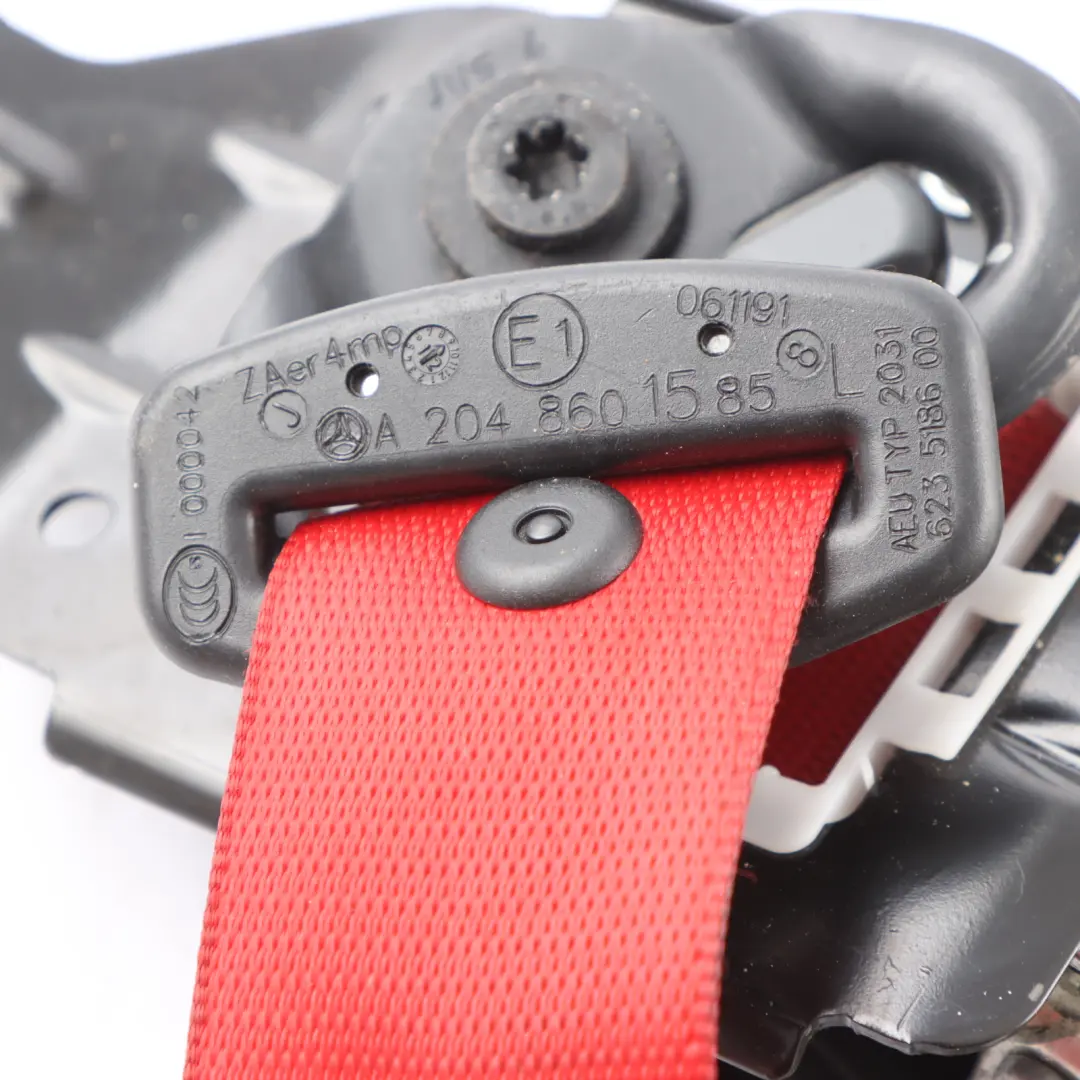 Seatbelt Front Left N/S Seat Safety Belt Red to Mercedes C204 with Part number A2048601585 Mercedes C204 Seatbelt Front Left N/S Seat Safety Belt Red - SKU A2048601585-1 - Part number A2048601585