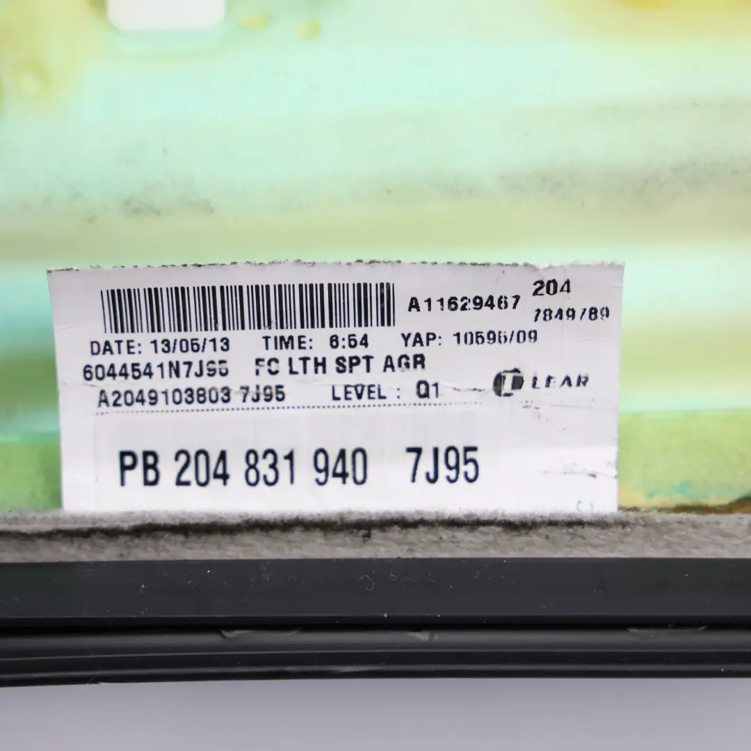 Mercedes W204 Sitzbezug Vorne Links Sport Sitzverkleidung Alpaka Grau Leder - SKU A2049103903-4 - Teilenummer A2049103903