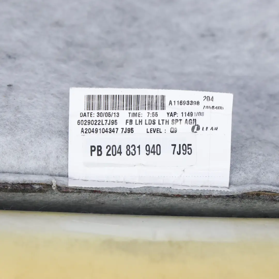 Front Seat Backrest Left Sport Seat N/S Cover Grey Leather to Mercedes W204 with Part number A2049104547 Mercedes W204 Front Seat Backrest Left Sport Seat N/S Cover Grey Leather - SKU A2049104547-10 - Part number A2049104547