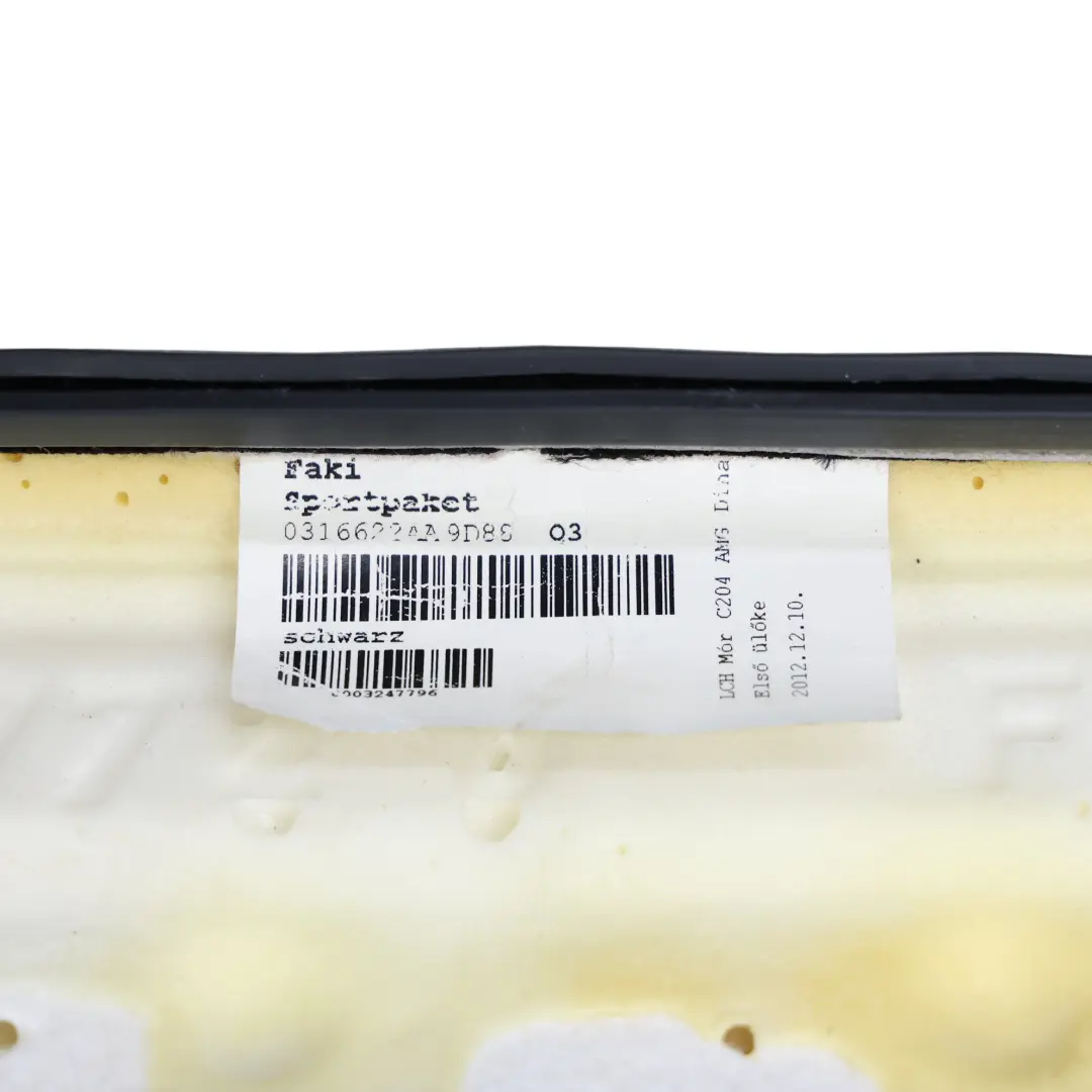 Cojín Asiento Delantero Izquierdo AMG Cuero Negro Puntada Roja para Mercedes C204 con número de pieza A2049106609 Mercedes C204 Cojín Asiento Delantero Izquierdo AMG Cuero Negro Puntada Roja - SKU A2049106609 - Número de pieza A2049106609