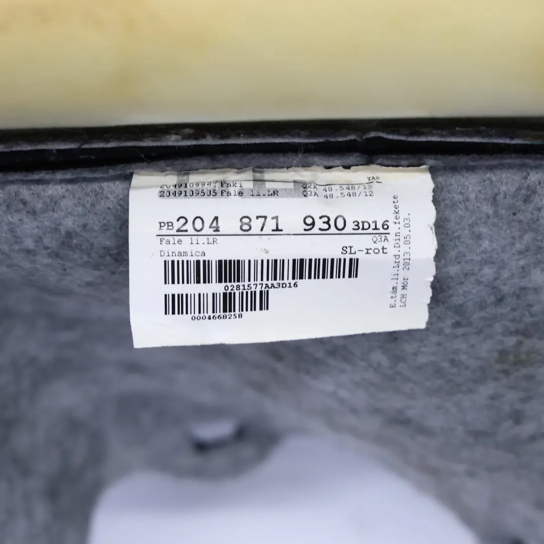 Schienale Sedile Anteriore Pelle Alcantara Lato Guida per Mercedes W204 con numero di parte A2049109505 Mercedes W204 Schienale Sedile Anteriore Pelle Alcantara Lato Guida - SKU A2049109505-1 - Numero di parte A2049109505