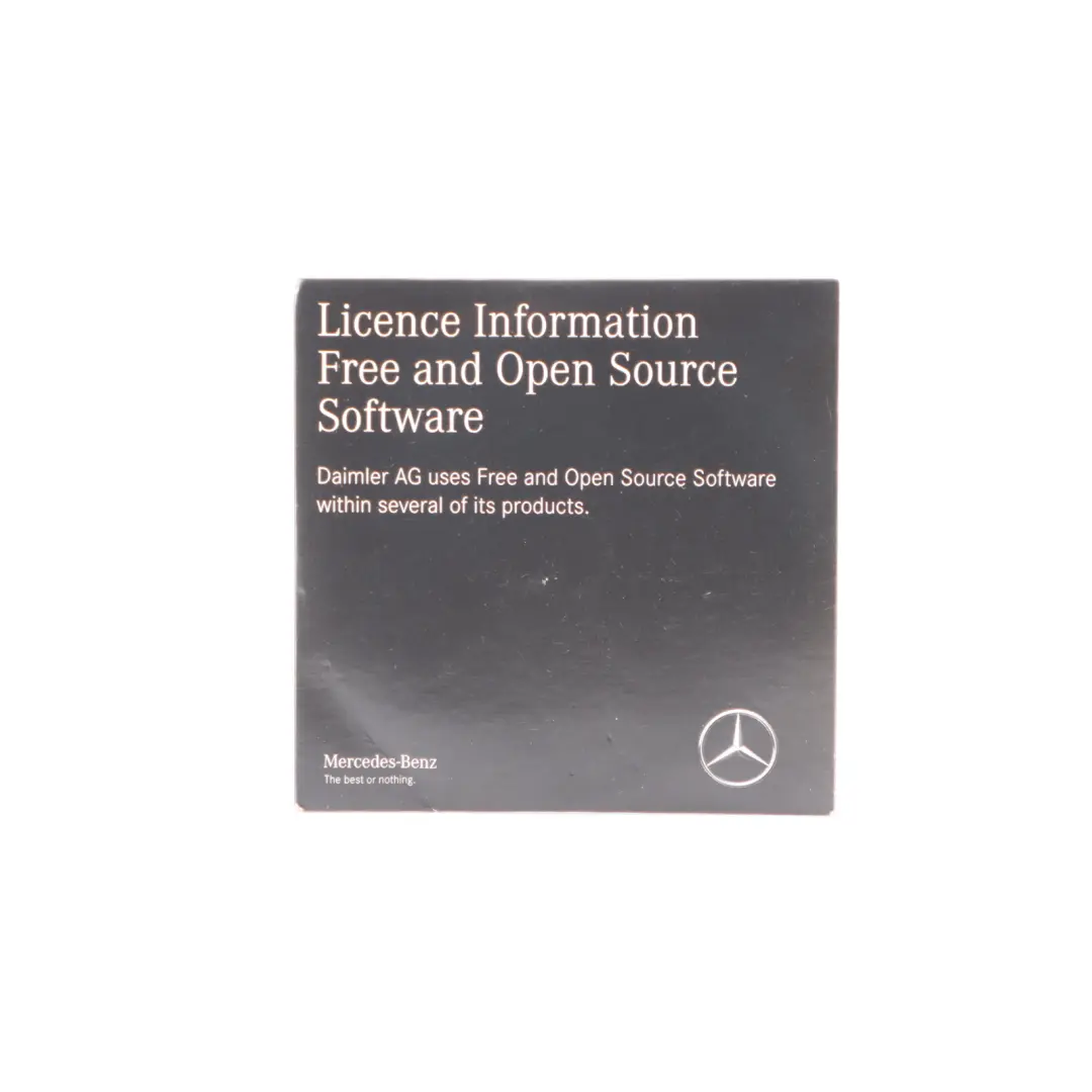 Mercedes W205 Informazioni Licenza Disco CD Libero Open Source - SKU A2058273901 - Numero di parte A2058273901