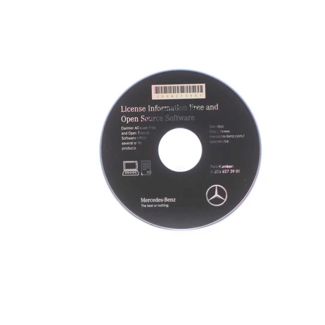 Mercedes W205 Informazioni Licenza Disco CD Libero Open Source - SKU A2058273901 - Numero di parte A2058273901