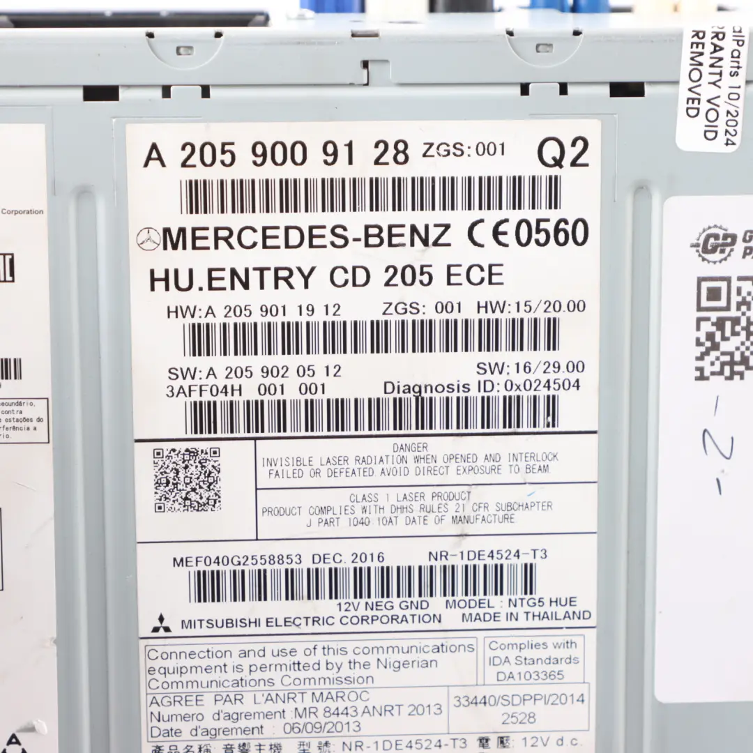 Head Unit Mercedes W205 GLC C253 W447 Radio Navigation Media Unit to with Part number A2059009128 Head Unit Mercedes W205 GLC C253 W447 Radio Navigation Media Unit - SKU A2059009128 - Part number A2059009128