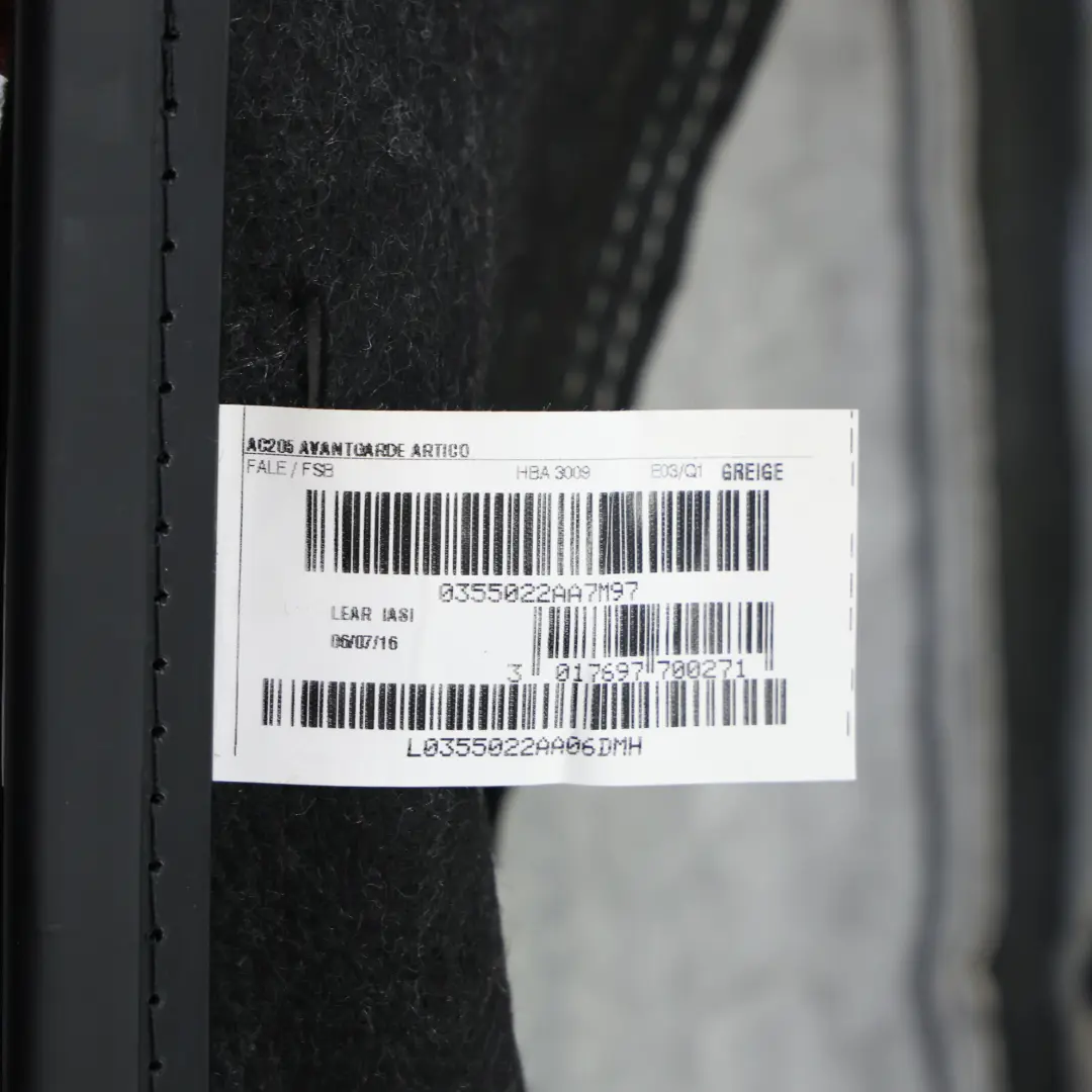 Mercedes C205 Rückenlehne Vordersitz Links Beheizt Elektrisch Memory Leder Grau - SKU A2059104502-7 - Teilenummer A2059104502