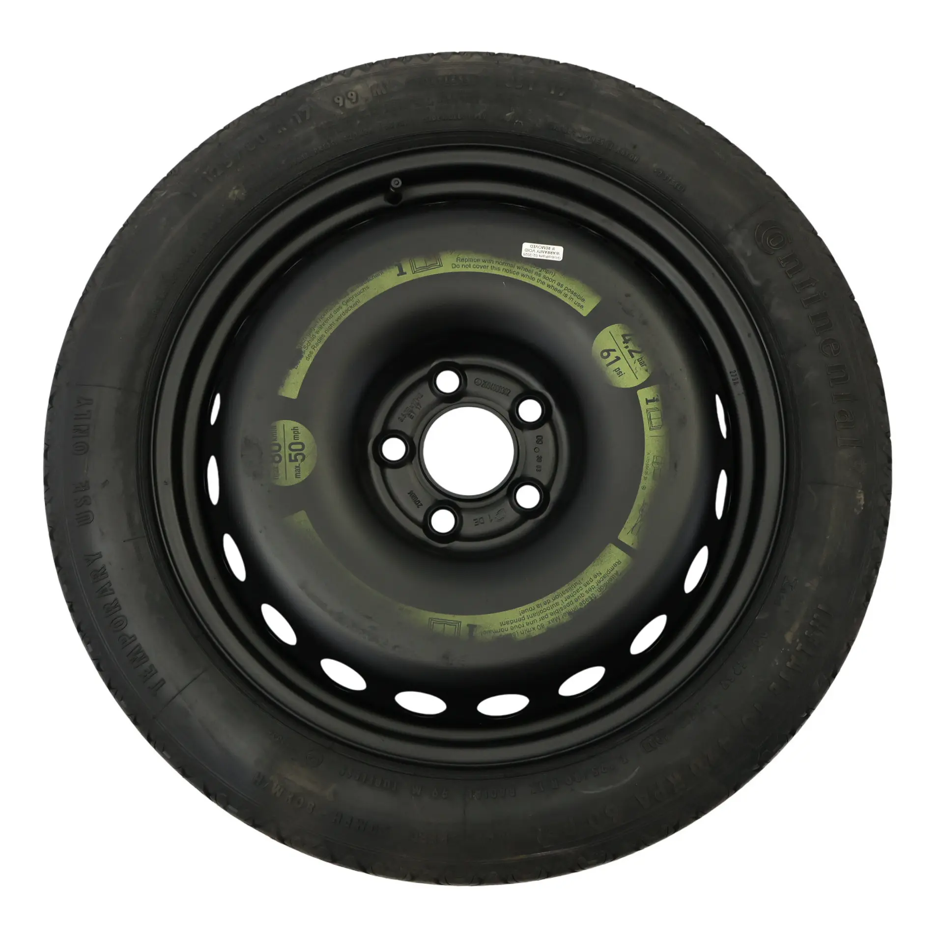 Roue De Secours Mercedes W203 C209 Pneu Acier R17 3.5J ET:17 125/80 A2094000302