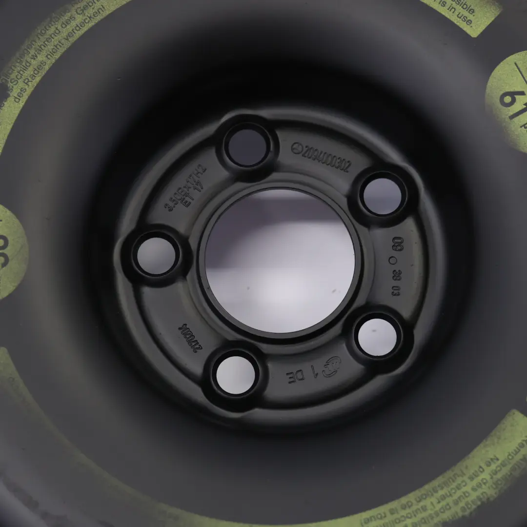 Roue De Secours Mercedes W203 C209 Pneu Acier R17 3.5J ET:17 125/80 pour à propos du numéro de pièce A2094000302 Roue De Secours Mercedes W203 C209 Pneu Acier R17 3.5J ET:17 125/80 - SKU A2094000302-3 - Numéro de pièce A2094000302