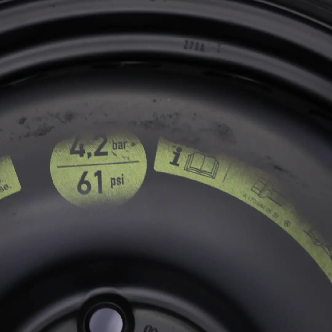 Spare Wheel Mercedes W203 C209 Steel Tyre R17 3.5J ET:17 125/80 to with Part number A2094000302 Spare Wheel Mercedes W203 C209 Steel Tyre R17 3.5J ET:17 125/80 - SKU A2094000302-3 - Part number A2094000302