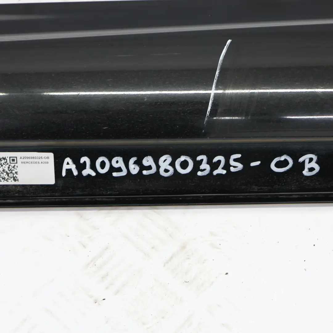  Side Skirt Mercedes A209 AMG Door Sill Cover Left N/S Obsidian Black - 197 - SKU A2096980325-OB - Part number A2096980325