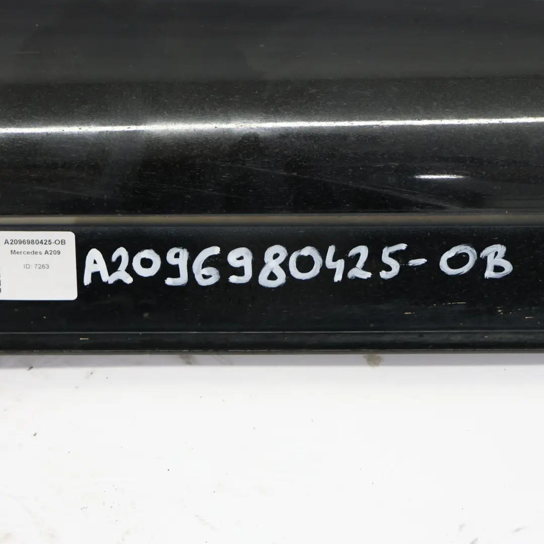 Side Skirt Mercedes A209 AMG Door Sill Cover Right O/S Obsidian Black - 197 to with Part number A2096980425 Side Skirt Mercedes A209 AMG Door Sill Cover Right O/S Obsidian Black - 197 - SKU A2096980425-OB - Part number A2096980425