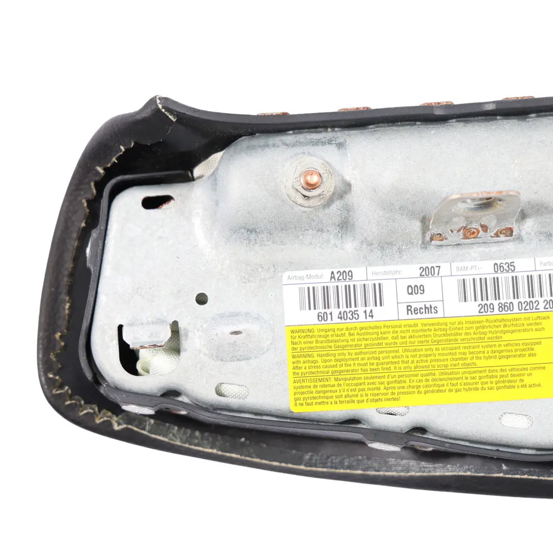 Front Seat Side Air Module Right O/S Leather to Mercedes CLK W209 with Part number A2098600202 Mercedes CLK W209 Front Seat Side Air Module Right O/S Leather - SKU A2098600202-1 - Part number A2098600202