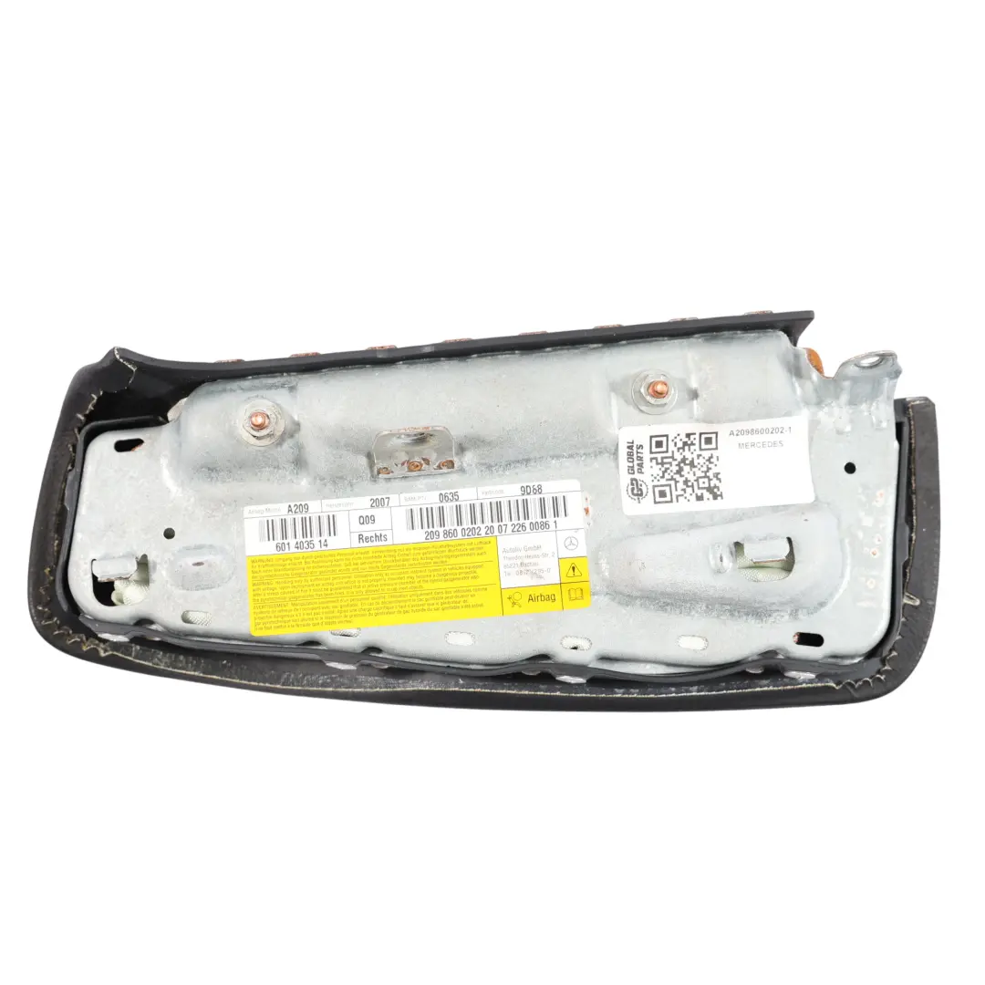 Mercedes CLK W209 Module D'Air Latéral Siège Avant Droit Véritable - SKU A2098600202-1 - Numéro de pièce A2098600202