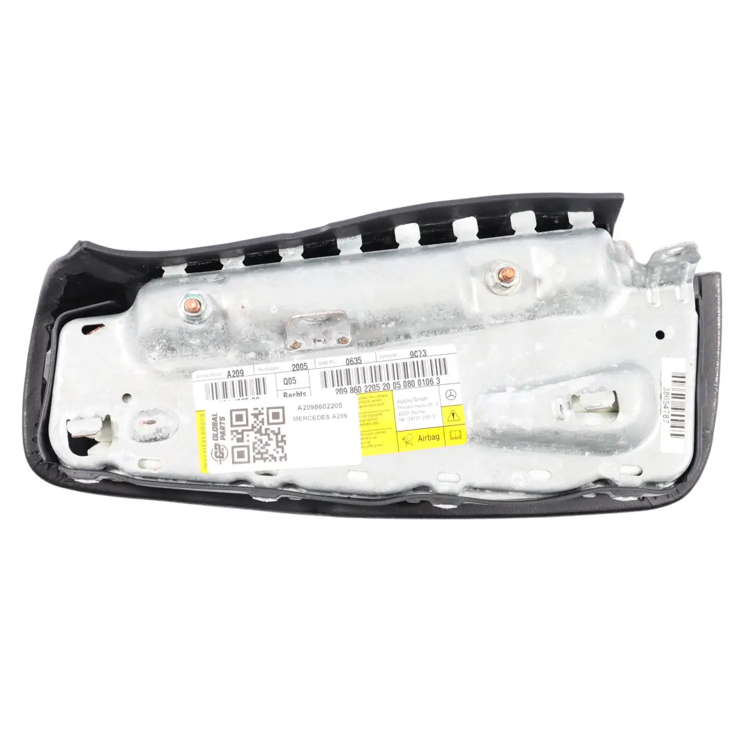 Mercedes A209 Seat Side Air Module Front Right O/S Black Leather - SKU A2098602205 - Part number A2098602205