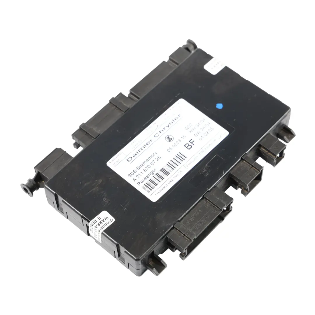 Memory Control Unit Module Front Right O/S to Mercedes W211 Seat with Part number A2118700726 Mercedes W211 Seat Memory Control Unit Module Front Right O/S - SKU A2118700726 - Part number A2118700726