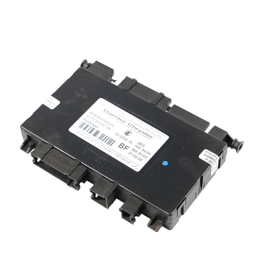 Sitz Speicher Steuergerät Modul Vorne Rechts für Mercedes W211 mit Teilenummer A2118700726 Mercedes W211 Sitz Speicher Steuergerät Modul Vorne Rechts - SKU A2118700726 - Teilenummer A2118700726