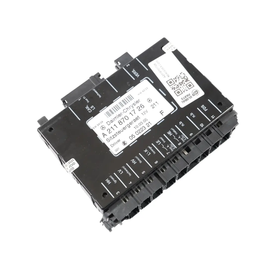 Mercedes C209 Módulo Control Interruptor Asiento Delantero Izquierdo - SKU A2118701726 - Número de pieza A2118701726