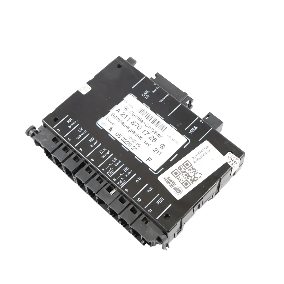 Front Left N/S Seat Switch Control Module Unit to Mercedes C209 with Part number A2118701726 Mercedes C209 Front Left N/S Seat Switch Control Module Unit - SKU A2118701726 - Part number A2118701726