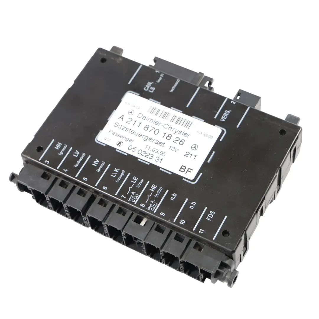Sitz Modul Mercedes W203 W211 Steuergerät Vorne Links Rechts für mit Teilenummer A2118701826 Sitz Modul Mercedes W203 W211 Steuergerät Vorne Links Rechts - SKU A2118701826 - Teilenummer A2118701826