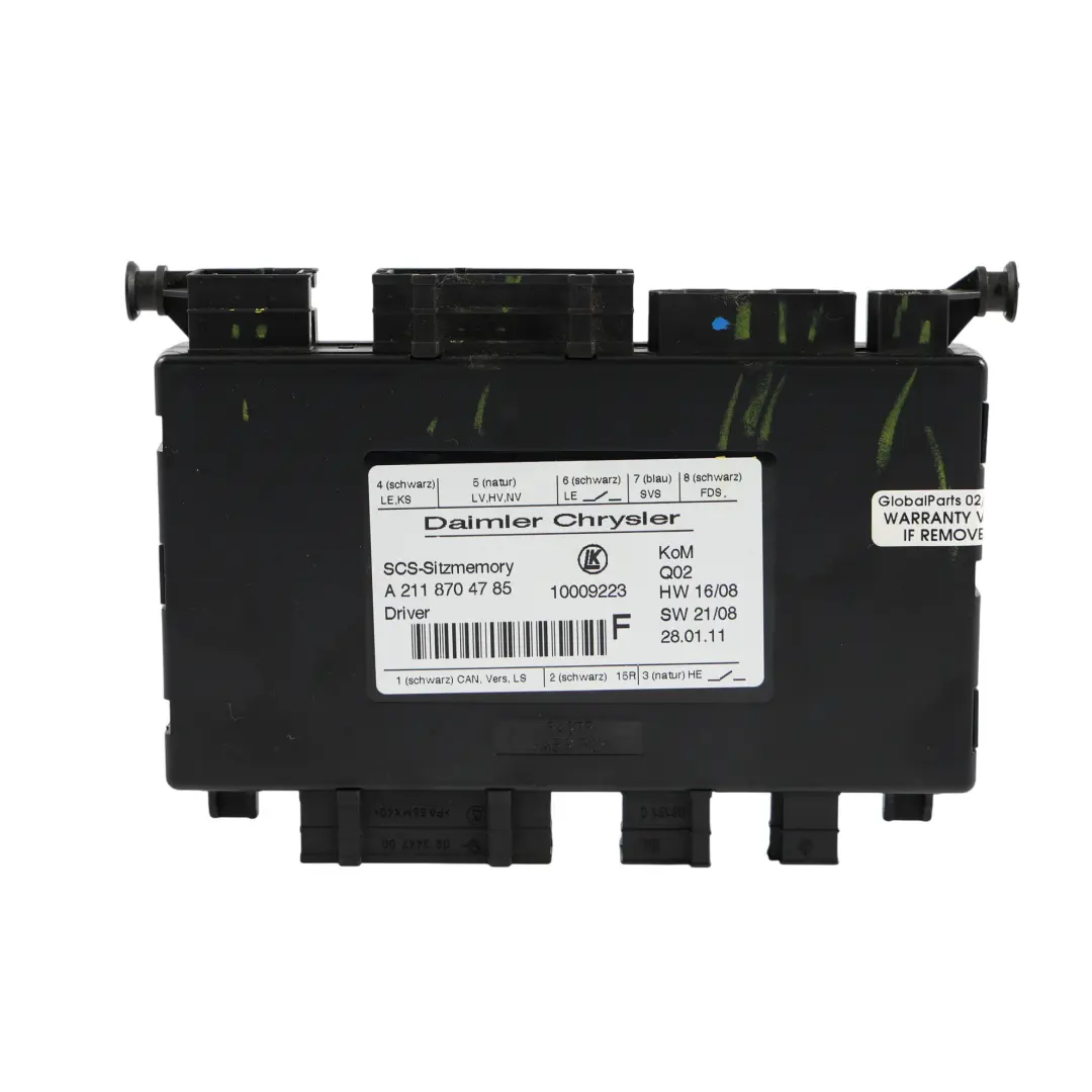 Front Seat Memory Control Unit Module Left Right N/O/S to Mercedes W211 with Part number A2118704785 Mercedes W211 Front Seat Memory Control Unit Module Left Right N/O/S - SKU A2118704785 - Part number A2118704785