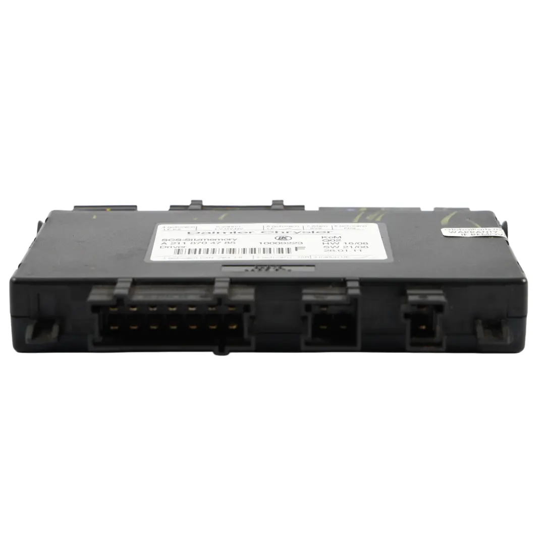 Module Commande Mémoire Siège Avant Gauche Droite pour Mercedes W211 à propos du numéro de pièce A2118704785 Mercedes W211 Module Commande Mémoire Siège Avant Gauche Droite - SKU A2118704785 - Numéro de pièce A2118704785