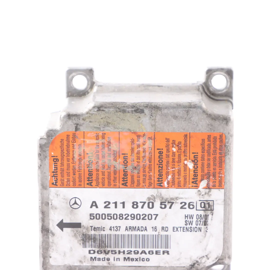 Module Mercedes W211 C219 Air System Control Unit ECU to Air with Part number A2118705726 Air Module Mercedes W211 C219 Air System Control Unit ECU - SKU A2118705726 - Part number A2118705726