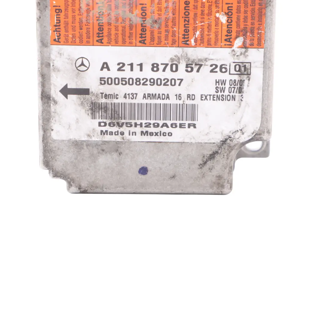 Modulo Aria Mercedes W211 C219 Unità Controllo Sistema Aria ECU per con numero di parte A2118705726 Modulo Aria Mercedes W211 C219 Unità Controllo Sistema Aria ECU - SKU A2118705726 - Numero di parte A2118705726