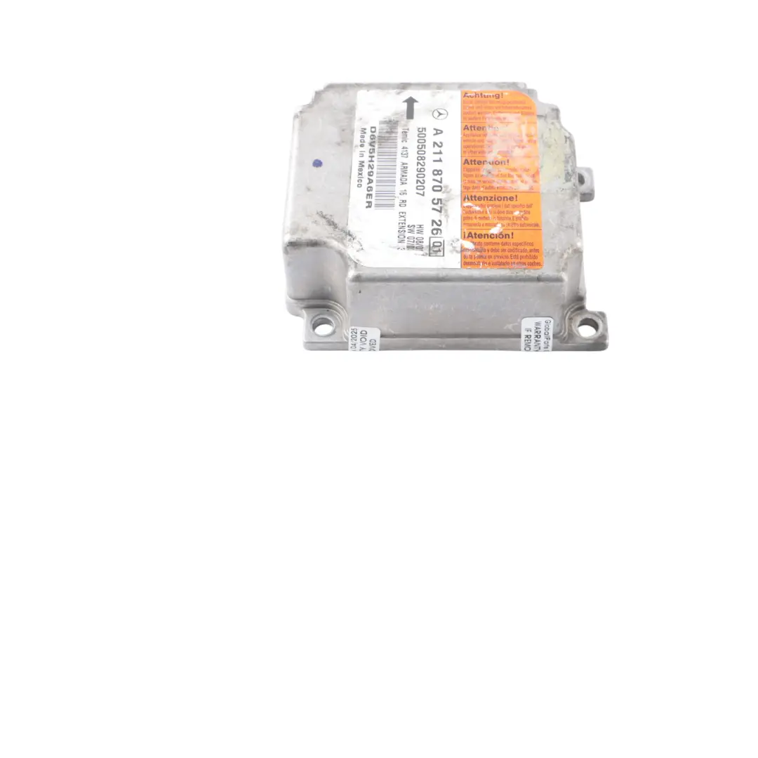 Moduł Sterownik Airbag Poduszek Powietrznych do Mercedes W211 C219 o numerze A2118705726 Mercedes W211 C219 Moduł Sterownik Airbag Poduszek Powietrznych - SKU A2118705726 - Numer Części A2118705726