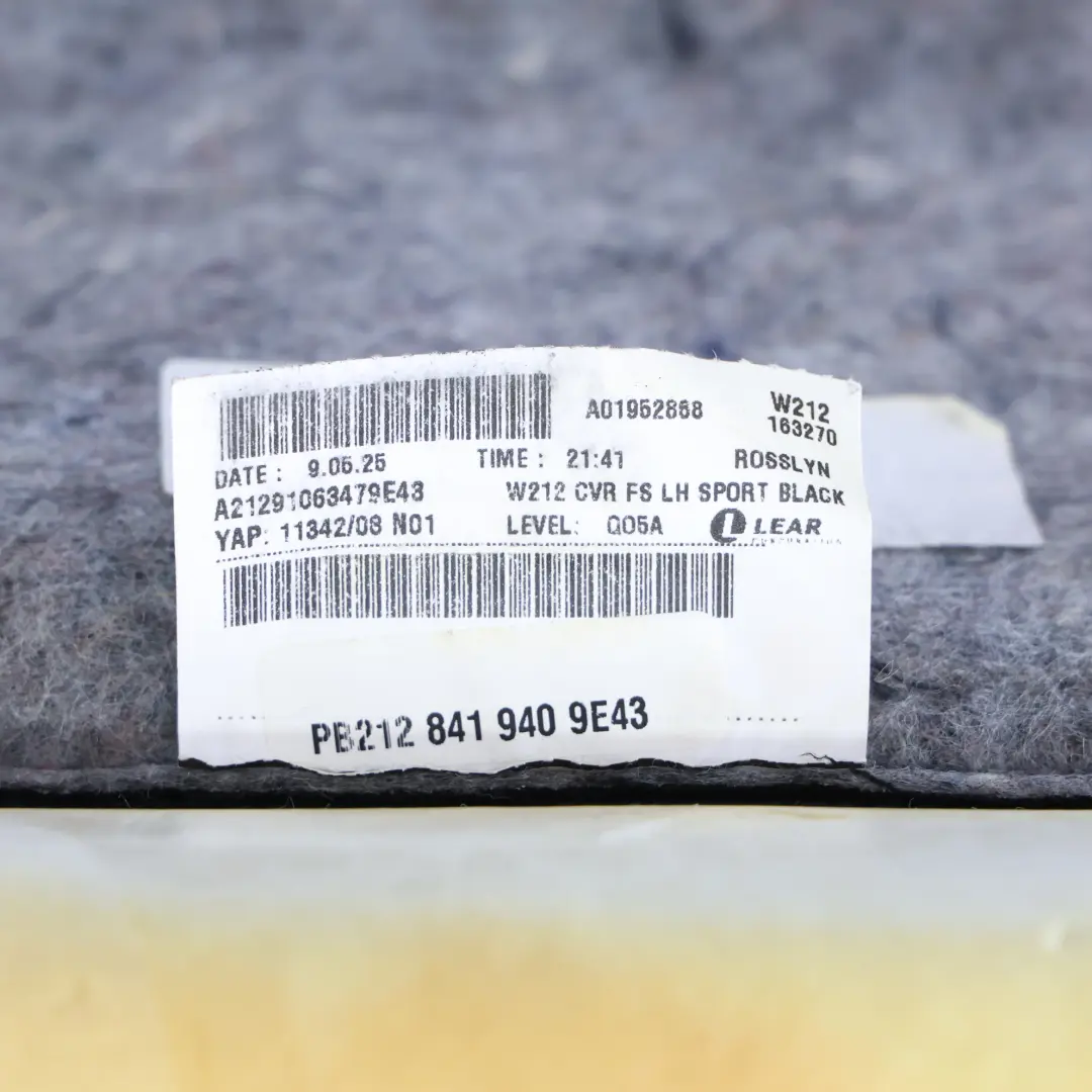 Mercedes W212 Sport Interior Respaldo Asiento Cuero Negro Con Calefacción - SKU A2129106347 - Número de pieza A2129106347