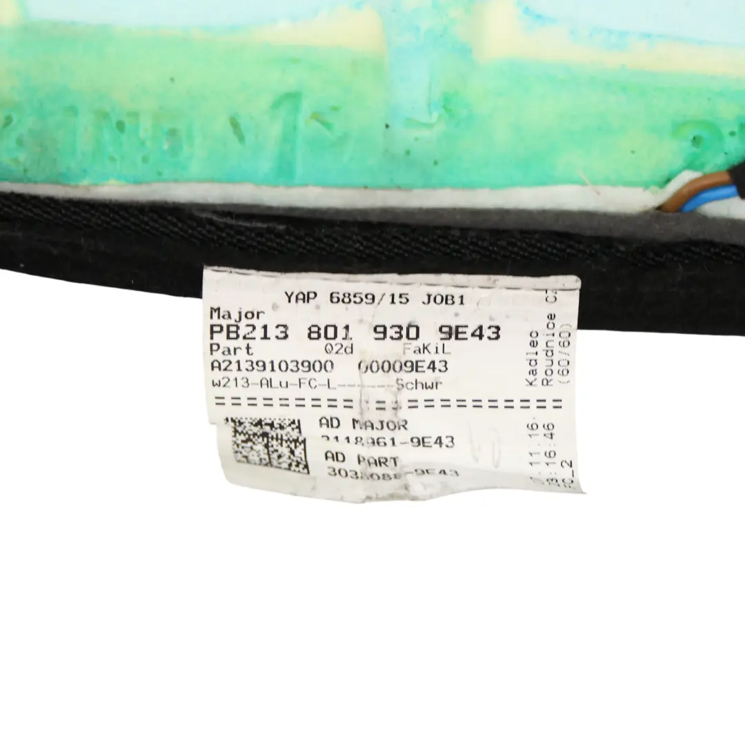 Mercedes W213 Asiento Delantero Inferior Funda Calefactable Negro Izquierdo - SKU A2139104312 - Número de pieza A2139104312