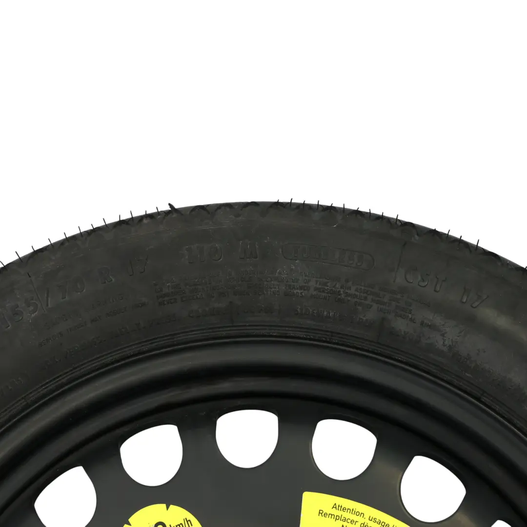 Roue Secours Mercedes W211 W212 C218 Compact Acier R17 ET:36 155/70 pour à propos du numéro de pièce A2194000002 Roue Secours Mercedes W211 W212 C218 Compact Acier R17 ET:36 155/70 - SKU A2194000002-3 - Numéro de pièce A2194000002