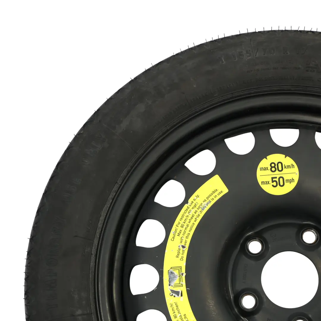 Spare Wheel Mercedes W211 W212 C218 Compact Steel R17 ET:36 155/70 to with Part number A2194000002 Spare Wheel Mercedes W211 W212 C218 Compact Steel R17 ET:36 155/70 - SKU A2194000002-3 - Part number A2194000002