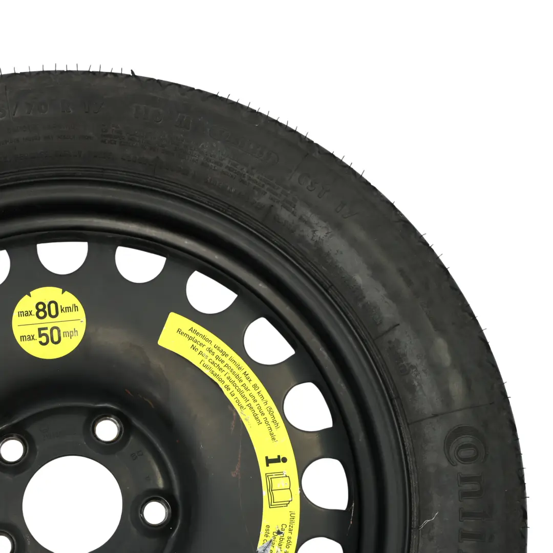 Roue Secours Mercedes W211 W212 C218 Compact Acier R17 ET:36 155/70 pour à propos du numéro de pièce A2194000002 Roue Secours Mercedes W211 W212 C218 Compact Acier R17 ET:36 155/70 - SKU A2194000002-3 - Numéro de pièce A2194000002