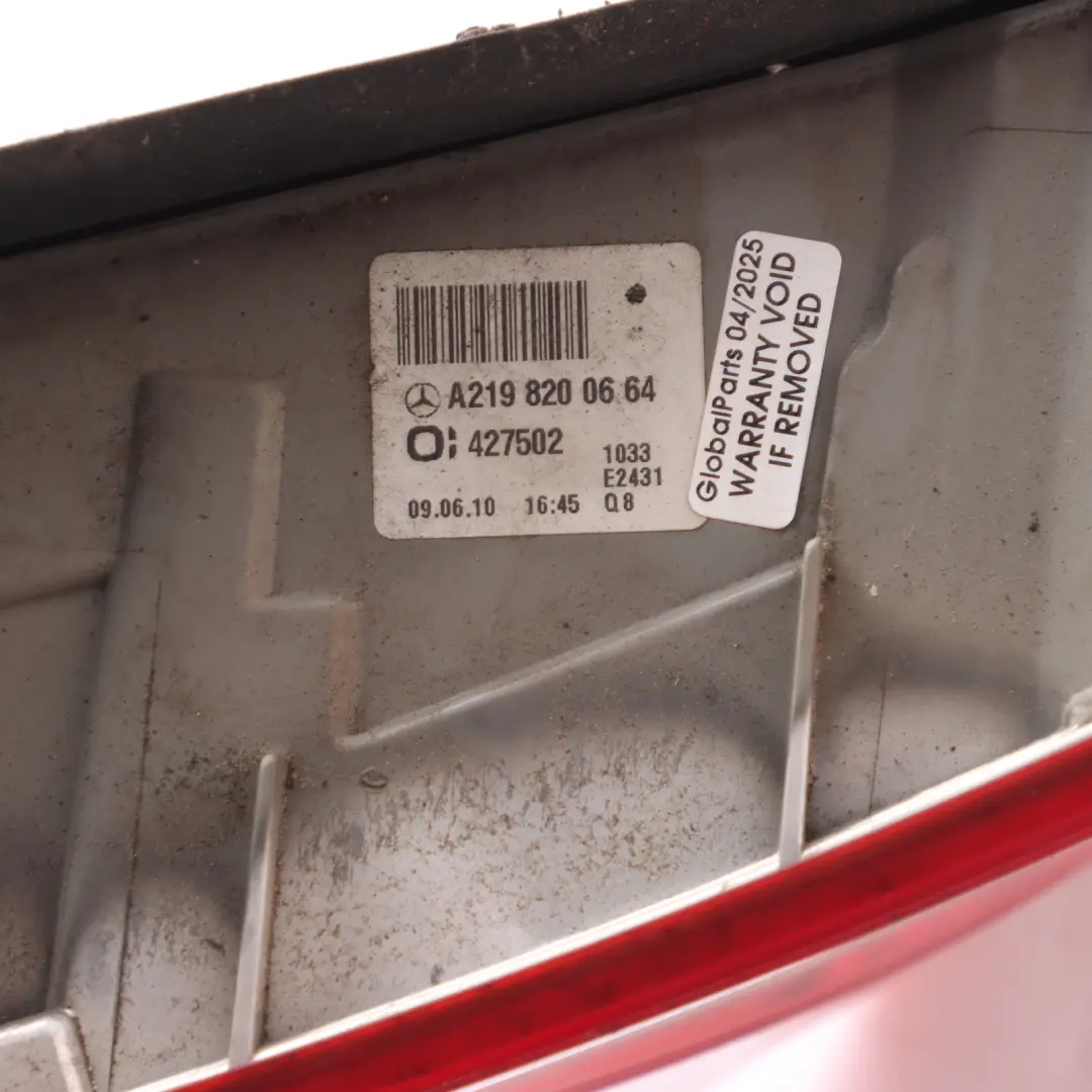 Lamp Right O/S Tail Taillight Side Panel to Mercedes CLS C219 Rear with Part number A2198200664 Mercedes CLS C219 Rear Lamp Right O/S Tail Taillight Side Panel - SKU A2198200664 - Part number A2198200664
