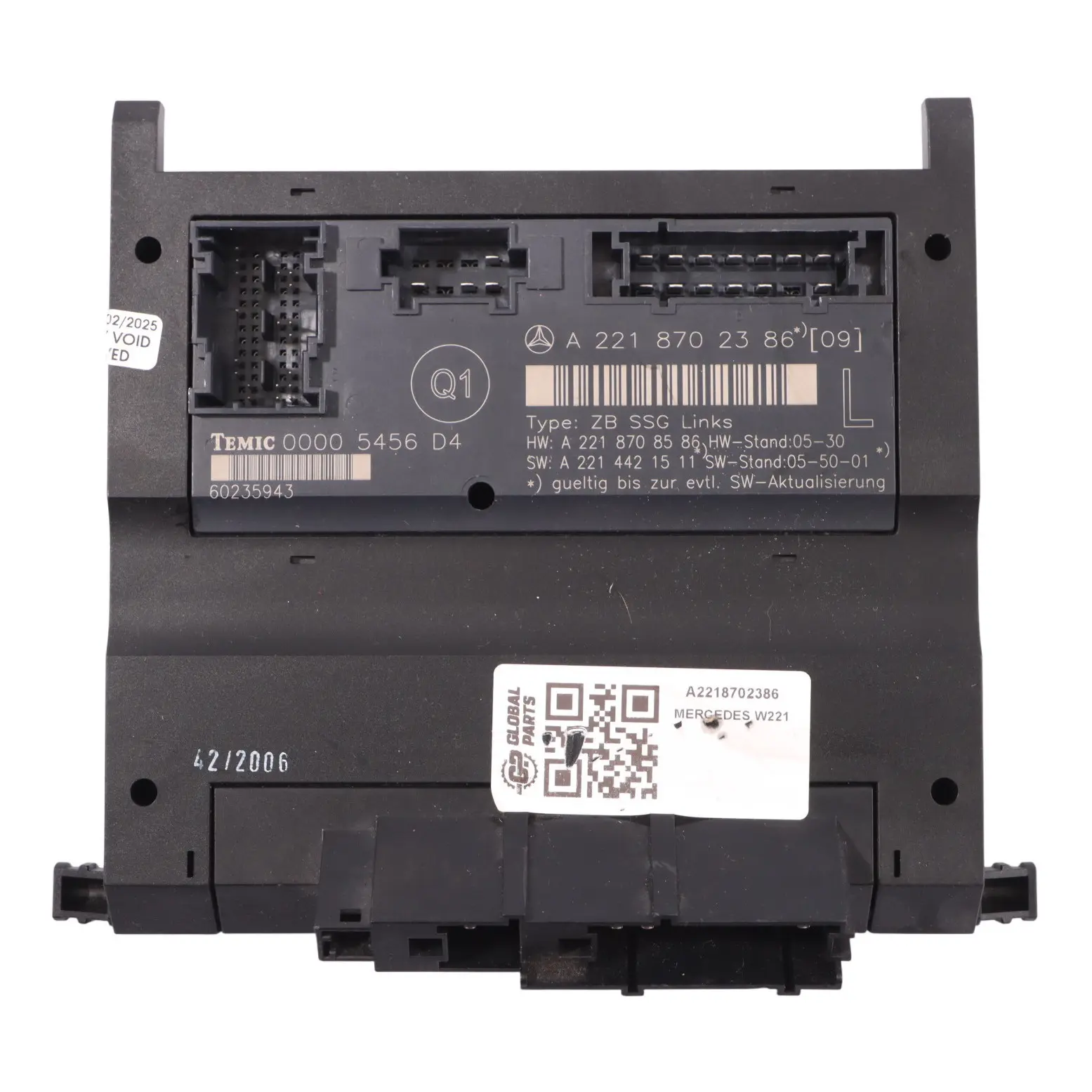 Mercedes W221 Seat Switch Adjust Control Module Front Left N/S A2218702386