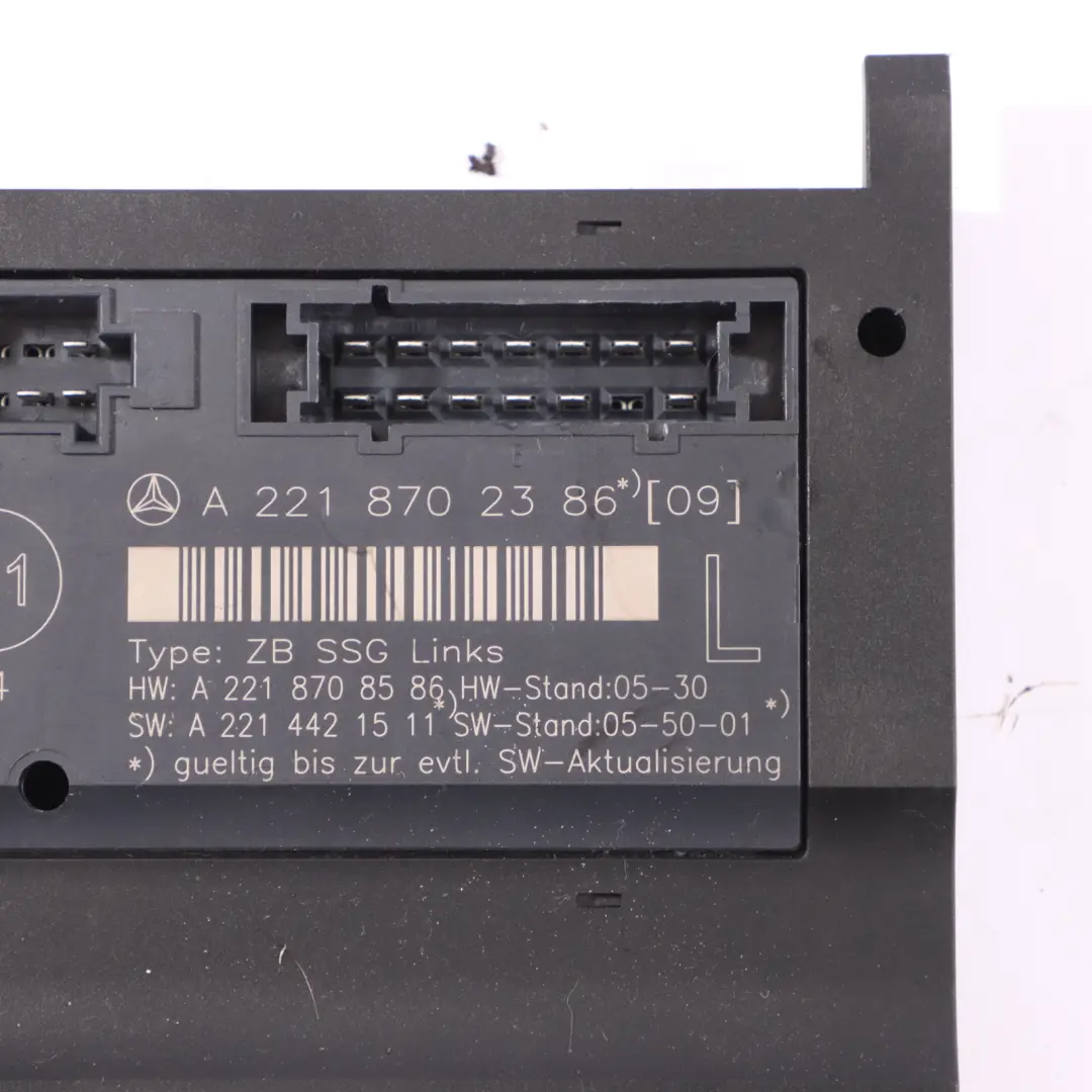 Switch Adjust Control Module Front Left N/S to Mercedes W221 Seat with Part number A2218702386 Mercedes W221 Seat Switch Adjust Control Module Front Left N/S - SKU A2218702386 - Part number A2218702386