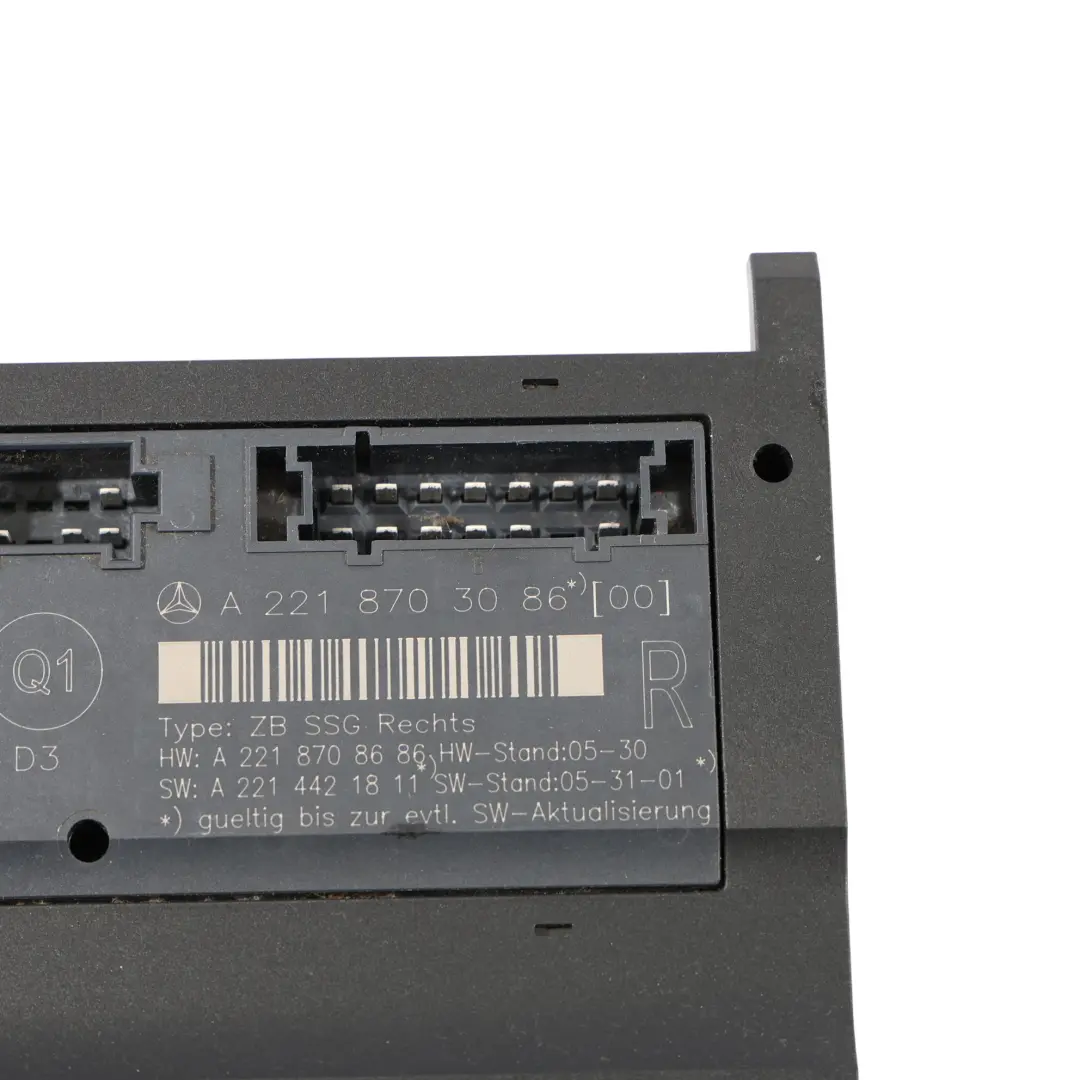 Mercedes W221 Modulo Sedile Anteriore Destro Memoria Unità Controllo - SKU A2218703086 - Numero di parte A2218703086