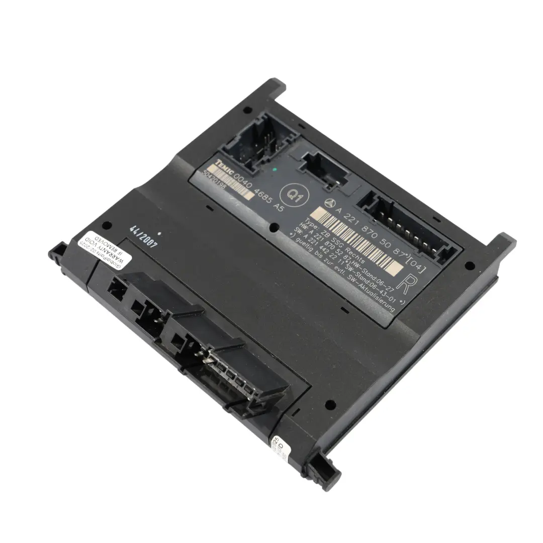 Módulo Control Memoria Asiento Delantero Derecho para Mercedes W221 con número de pieza A2218705087 Mercedes W221 Módulo Control Memoria Asiento Delantero Derecho - SKU A2218705087 - Número de pieza A2218705087